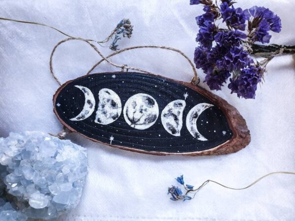 Moon Phases Wood Wall Ornament