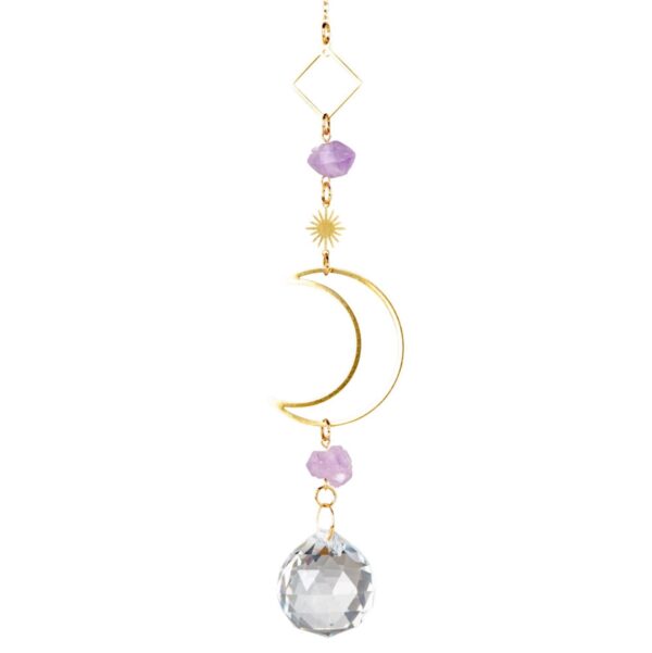 Amethyst Double Triangle Sun Catcher (Moon Version)