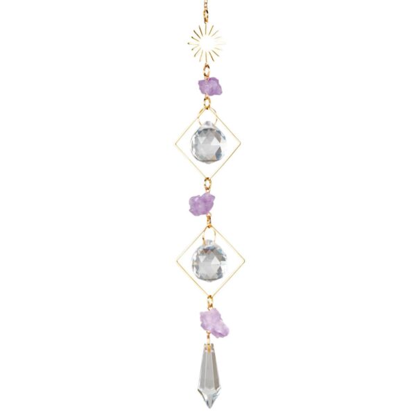 Amethyst Double Triangle Sun Catcher (Sun Version)